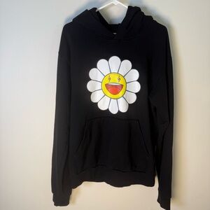 J Balvin x Takashi Murakami Flower Hoodie Black Size Medium